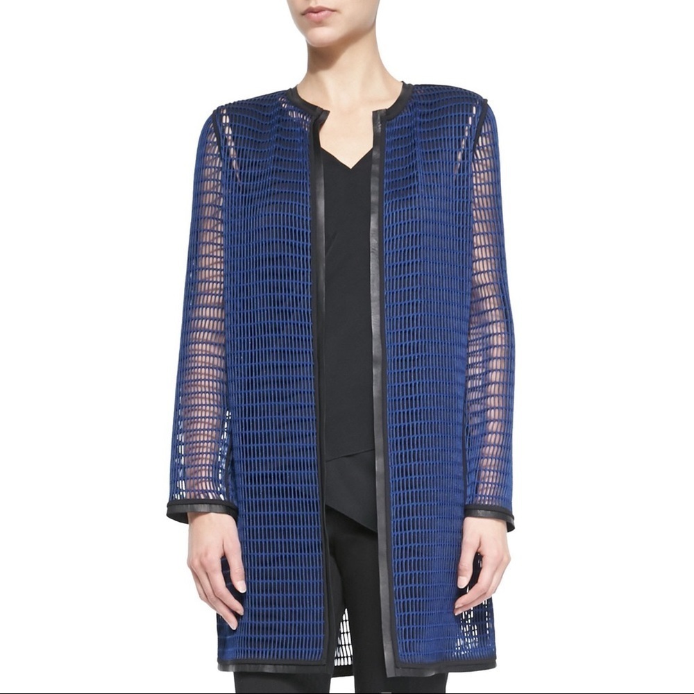 [Elie Tahari] Reversible Mesh Soho Cardigan